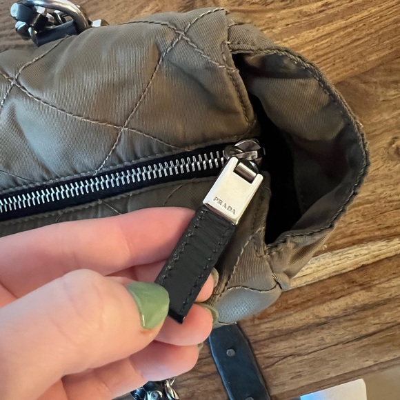 PRADA Impurtunato Nylon Tessuto Shoulder Bag in Antelope Brown and Nero Black - Picture 10 of 10